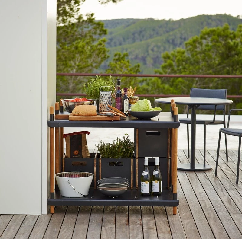 Cane-line Frame Shelf, High, Teak - Aluminium 2 Cane-line Frame Shelf, High, Teak - Aluminium - Image 2