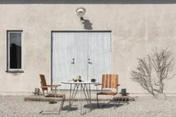 Grythyttan Stålmöbler Armchair A2, Galvanized Steel - Oiled Oak -Garden Furniture Store hightech klassiker 264