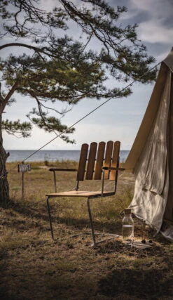 Grythyttan Stålmöbler Armchair A2, Galvanized Steel - Teak -Garden Furniture Store klassiker teak 282 2